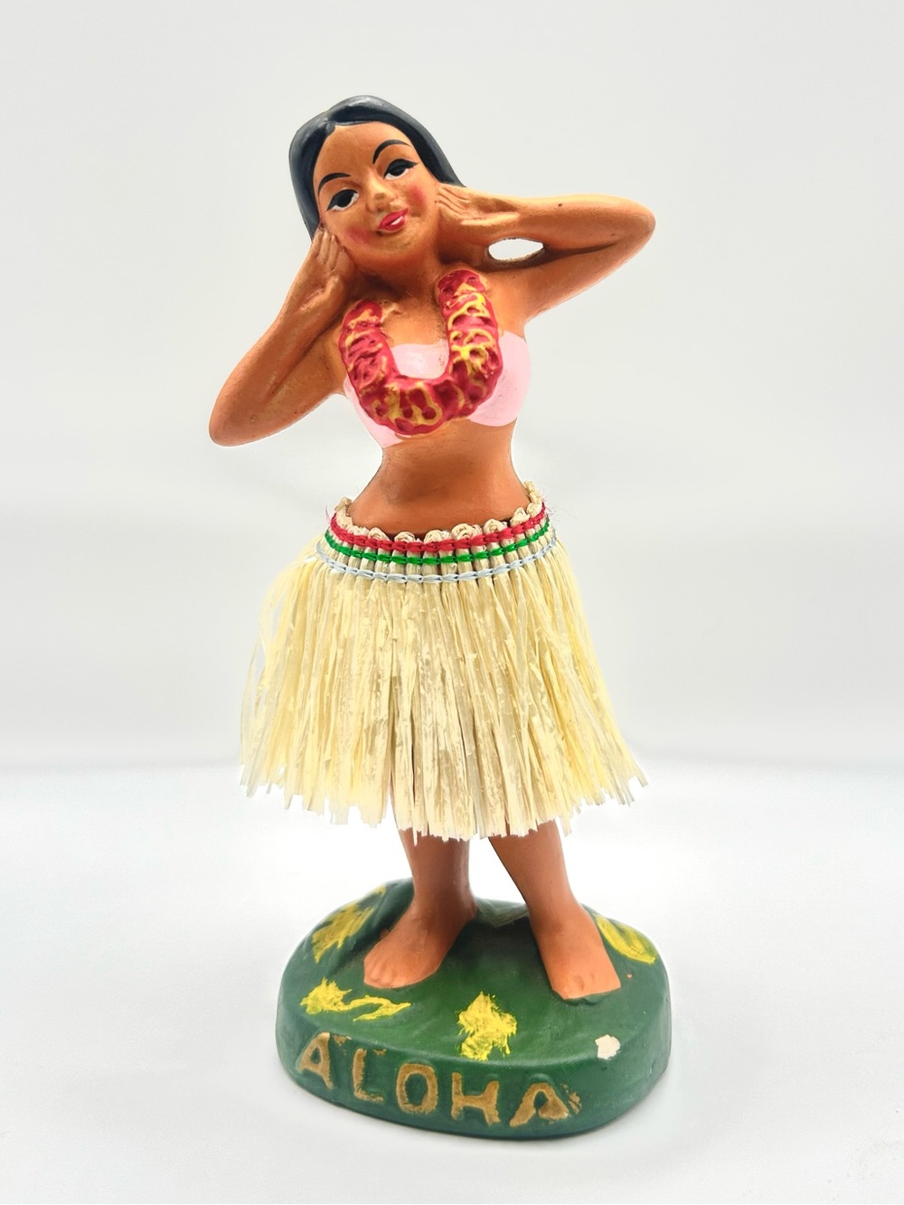 Hula Dancer Nodder Tiki dashboard chalkware vintage bobble Hawaiian figure Japan